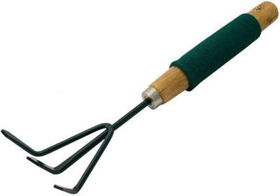 2 X Garden Hand Cultivator Heavy Duty Gardening Wooden Handle Grip from B&Q