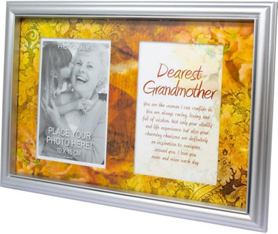  - Personal Photo Frame With Stand Memory Picture Print Poem Wall Hanging Message Dearest Grandmother
