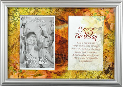  - Personal Photo Frame With Stand Memory Picture Print Poem Wall Hanging Message Happy Birthday