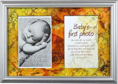  - Personal Photo Frame With Stand Memory Picture Print Poem Wall Hanging Message Babys First Photo