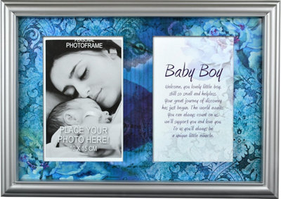  - Personal Photo Frame With Stand Memory Picture Print Poem Wall Hanging Message Baby Boy