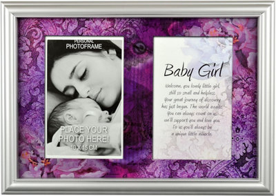  - Personal Photo Frame With Stand Memory Picture Print Poem Wall Hanging Message Baby Girl