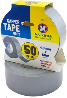 Marksman Set Of 2 Grey Gaffer Tape Duct Gaffer Strong Waterproof Cloth Multipurpose 48mm X 50M from B&Q