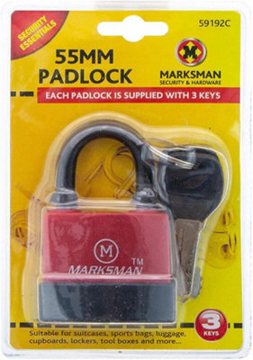 Marksman Weatherproof Heavy Duty Padlock 3 Keys Locker Outdoor Shed Lock 55mm from B&Q