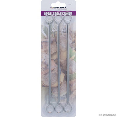 6Pc Bbq Skewers Set Barbecue Kebab Handle Sticks Food Grill Cooking Tool from B&Q