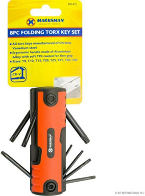Marksman Folding Torx Key Set 8Pc Screwdriver Workshop Diy Mechanic Tool Allen Key Firm Grip from B&Q