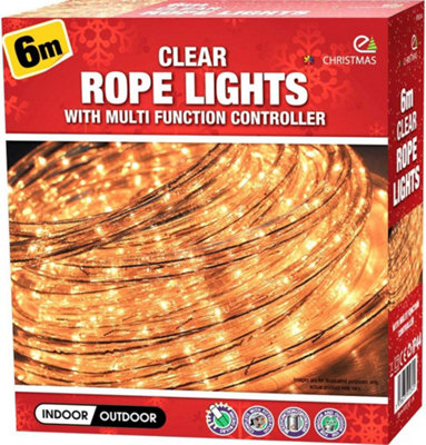6M Clear Colour Lights Christmas Led Snowing Icicle Lights Bright Xmas Tree Indoor Outdoor from B&Q