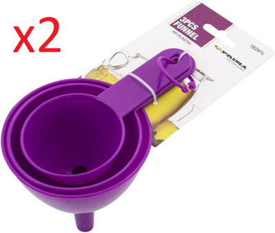 6Pc Plastic Funnel Set Pouring Liquids Kitchen Utensil Tool Baking Oil Wine from B&Q