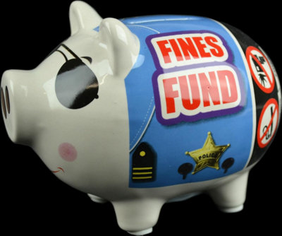 B&Q Ceramic Pig Piggy Bank Coins Money Box Safe Savings Cash Novelty Fines Fund