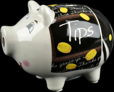 Ceramic Piggy Bank Coins Money Box Safe Savings Secure Cash Novelty Tips Fund from B&Q