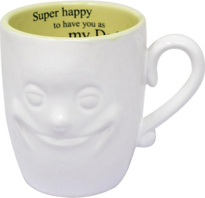 Smiling Face Mug Tea Coffee Fine China Ceramic Cup Gift Set Novelty New 3D Super Happy  Dad from B&Q