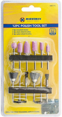 Marksman 24Pc Polish Wire Brush Wheel Stone Tool Set Kit For Rotary Drill Grinding from B&Q