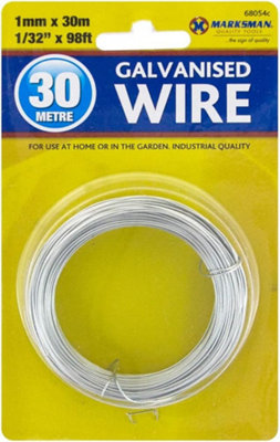 Marksman 2 X Metal Galvanised Garden Wire Strong Plant Support Multi Purpose 30M from B&Q