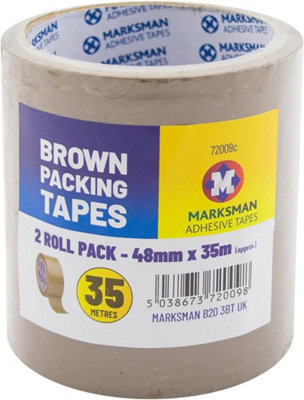 B&Q -  Set Of 10 Rolls Brown Packing Tape Stationary Parcel Sellotape Office 48mm X 35M