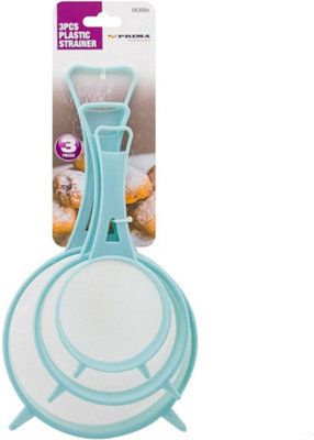 3Pc Plastic Kitchen Strainer Flour Sieve Sifter Colander Tool Handle from B&Q
