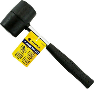 Marksman 8 Oz Rubber Mallet Hammer Multi Purpose Steel Shaft Grip Handle Diy 226G from B&Q