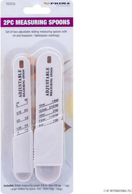  - 2Pc Adjustable Measuring Spoons Set Kitchen Baking Lightweight Cooking Portable