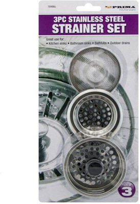 6Pc Sink Strainers Drain Basin Waste Catcher Food Kitchen Bath Stainless Steel from B&Q