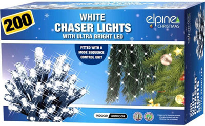 200 Led Christmas Snowing Icicle White Chaser Lights Bright Xmas Tree Indoor Outdoor from B&Q