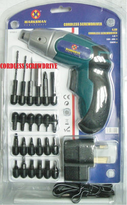 Marksman 24Pc Rechargeable Cordless Electric Screwdriver Power Bit Set Kit Screw 3.6V from B&Q