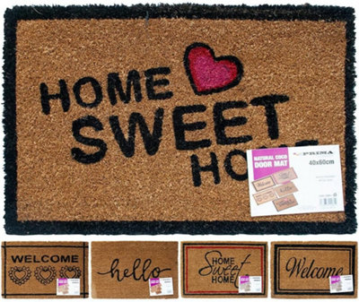  - Heavy Duty Non Slip Natural Coco Welcome Door Mat Home Coir Entrance 40 X 60Cm
