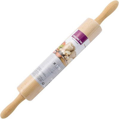 Wooden Rolling Pin Kitchen Baking Cake Chappati Roti Pastry Cooking Pizza Dough 50Cm from B&Q