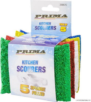 Pack Of 10 Non Scratch Scourer Pads Scrub Cleaning Washing Up Pan Dish Cleaner from B&Q