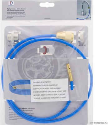 Kitchen Pipe Cleaner High Pressure Clean Drains Sinks Bath Shower Repair from B&Q
