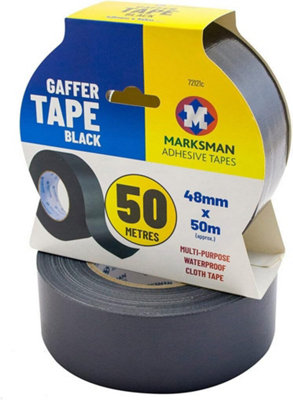 Marksman Pack Of 2 Black Gaffer Tape Duct Gaffer Strong Waterproof Multipurpose 48mm X 50M from B&Q