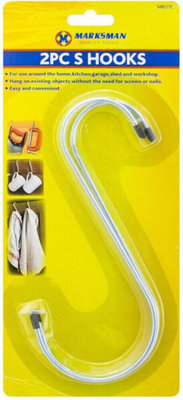 Marksman 3 X 2Pc S Hooks Kitchen Meat Pan Utensil Clothes Hooks Hanger Hanging from B&Q