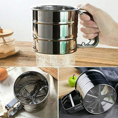 - Stainless Steel Flour Sifter Mesh Icing Sieve Shaker Kitchen Tool