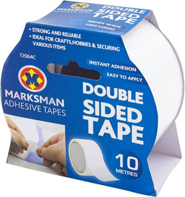 Marksman Set Of 2 Double Sided Tape Clear Sticky 48mm X 10M Diy Strong Craft Adhesive from B&Q