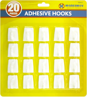 Marksman 40Pc Self Adhesive Wall Hooks Heavy Duty Stick On Decorative Door Sticky Hanger from B&Q