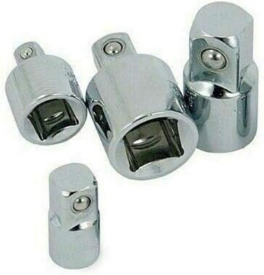 4Pc Ratchet Socket Adaptor Reducer Converter Kit Tool Set 1/4 3/8 1/2 Inches from B&Q