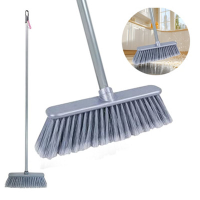 1.2M Broom Stick Brush Cleaning Sweeping Brushing Indoor Floor Clean Bristles from B&Q