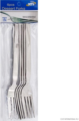  - Pack Of 12 Dessert Forks Stainless Steel Kitchen Dinner Cutlery Food Pasta Pudding Cake