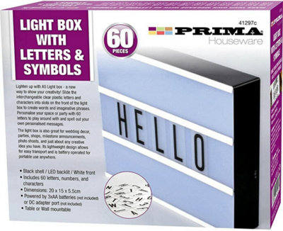 60Pc Led Light Message Display Box With Symbols Letters Word Wedding Party from B&Q