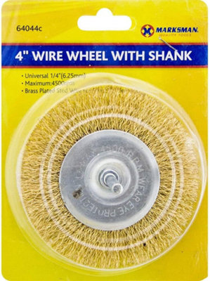 Marksman Wire Wheel With Shank Brush Drill Polishing Set Tool For Rust Removal 4 Inch from B&Q