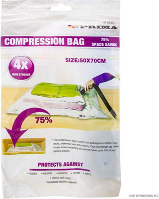 Set Of 4 Strong Vacuum Storage Space Saving Bags Vac Bag Space Saver Vacum from B&Q