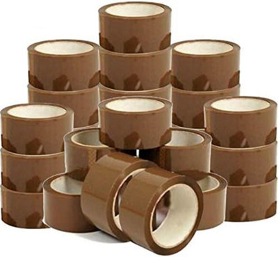 48mm X 132M Brown Packing Tape Parcel Packaging Stationary Buff Carton Sealer Pack Of 24 Tapes from B&Q