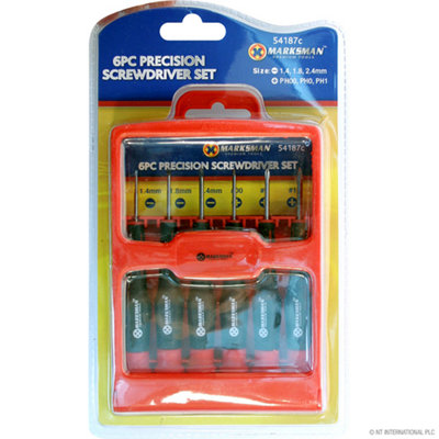  - 6Pc Precision Screwdriver Set Watch Mobile Case Slot Phillips Driver Screw Bits