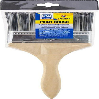 2Pc 5" Paint Brush Wooden Handle Decorating Painting Brushes Set Bristle from B&Q