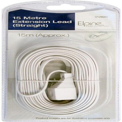  - 15 Metre Straight Extension Lead Cable Connect Multi Purpose Home Office