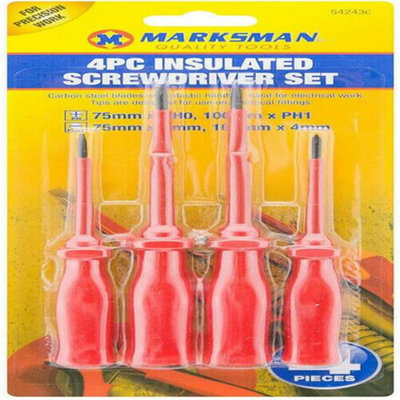 2 X 4Pc Insulated Screwdriver Set Plastic Handle Hand Tool Diy Workshop Work New from B&Q