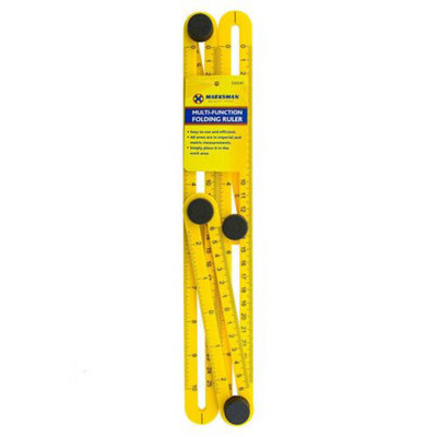 2 X Multi-Function Folding Plastic Ruler Measuring Angles Carpenter Woodwork from B&Q