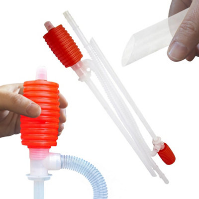 2Pc Syphon Pump Set Petrol Diesel Car Lorry Van Extractor Liquid Transfer Siphon Gasoline Automobile Mechanics Tools Extractor from B&Q