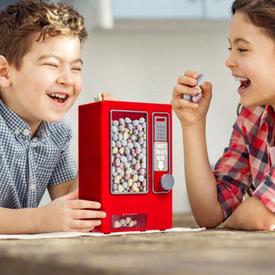 New Candy Vending Machine Retro Sweets Storage Dispenser Gumball Kid Gift Red Jelly Bean Store & Organise from B&Q