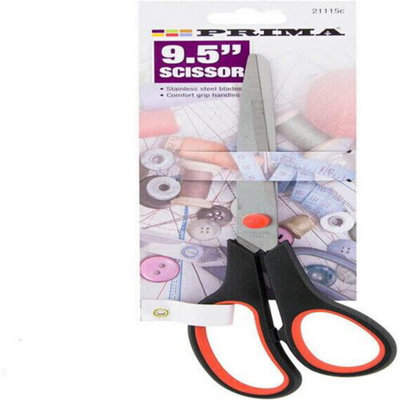 3 X 9.5" Stainless Steel Scissors Shears Plastic Handles Grip 24Cm Home Office from B&Q