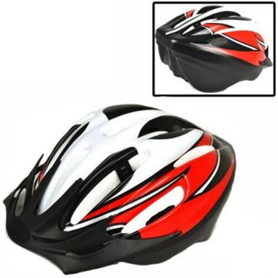 B&Q Mens Womens Mountain Bike Bi Cycle Helmets Bicycle Adjustable Adults Boys Girls (Red)