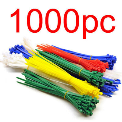 1000Pc Nylon Plastic Cable Ties Long Wide Long Zip Wrap Organiser Tidy Wires from B&Q